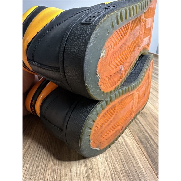 ADIDAS High Top Ten Hi Black Stripes Orange Mens 10.5 Basketball Sneakers Street